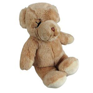 Vintage Baby Gund 1990 Plush Tan Teddy Bear With Sewn Eyes